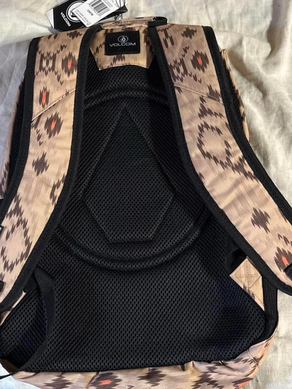 Volcom Tan Patterned Men's Backpack with Black Trim